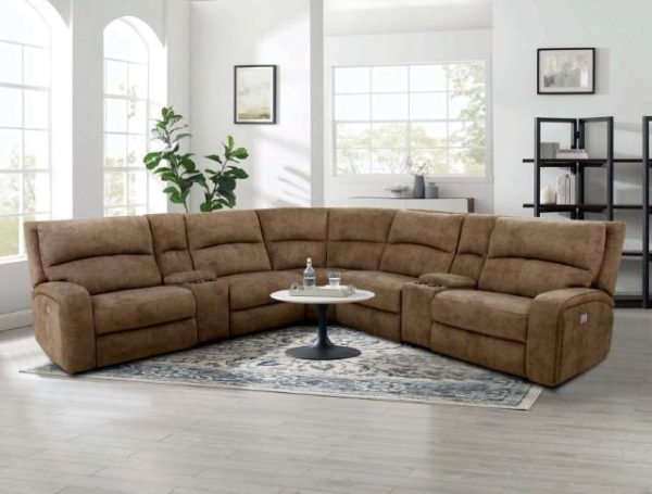 APOSTOLOS Power Sectional, Brown For Sale