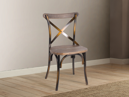 Zaire Antique Copper & Antique Oak Side Chair (1Pc) Discount