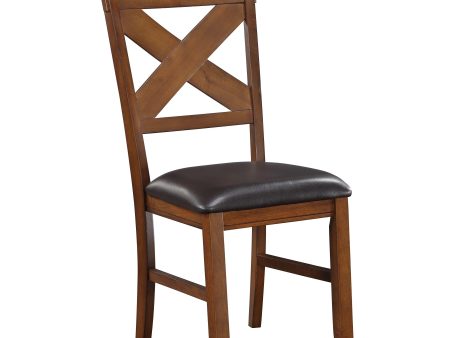 Apollo Espresso PU & Walnut Side Chair Sale