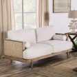 ALESUND Loveseat, Beige Light Oak For Cheap