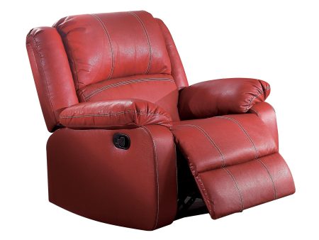 Zuriel Red PU Rocker Recliner (Motion) Fashion