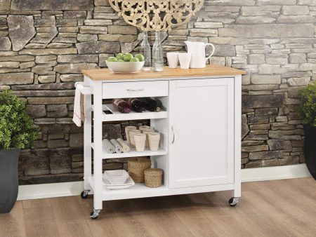 Ottawa Natural & White Kitchen Cart For Discount