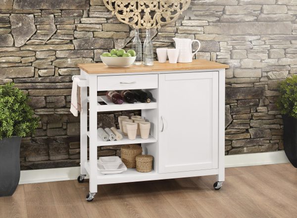 Ottawa Natural & White Kitchen Cart For Discount