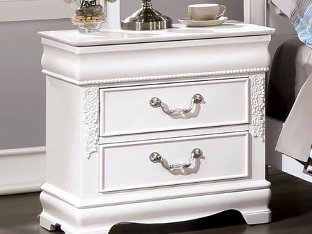 ALECIA Night Stand w  USB, White Discount