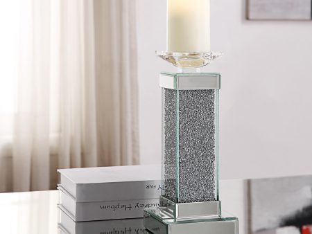 Rekha Mirrored & Faux Crystals Accent Candleholder Online Sale