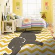 BARON 5  X 8 , Area Rug, Elephant, Yellow Gray Online Hot Sale