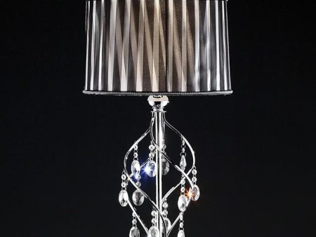 Arya Black Chrome Floor Lamp, Hanging Crystal on Sale