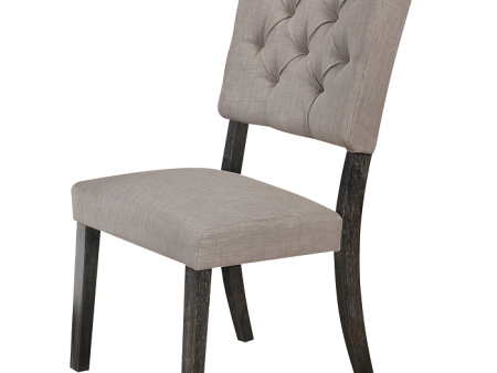 Bernard Fabric & Weathered Gray Oak Side Chair For Sale