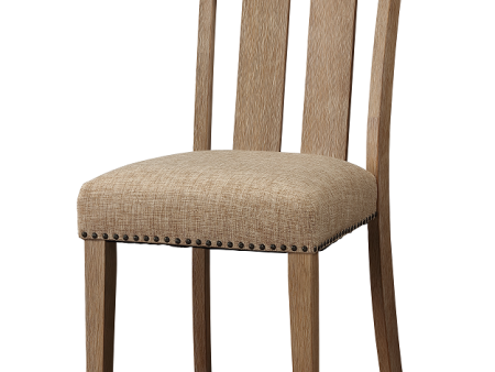 Nathaniel Fabric & Maple Side Chair , Slatted Back Discount