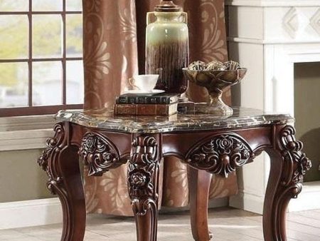 Acme Furniture Forsythia End Table in Marble Walnut 83072 Fashion