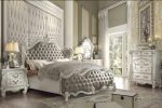 Versailles Vintage Gray PU & Bone White California King Bed Supply