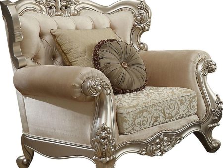 Acme Furniture Bently Chair with 2 Pillows in Champagne 50662 Online Hot Sale