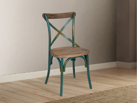 Zaire Antique Turquoise & Antique Oak Side Chair (1Pc) Online Sale