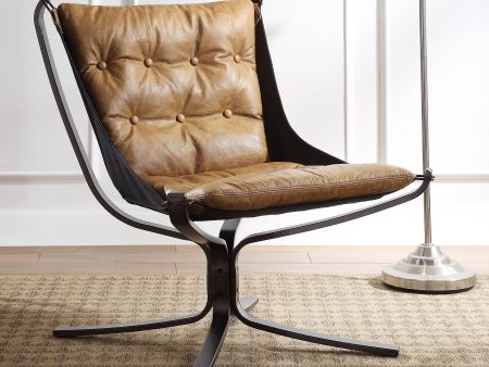 Carney Coffee Top Grain Leather Accent Chair For Cheap