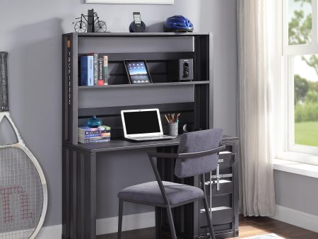 Cargo Gunmetal Desk & Hutch For Cheap