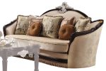 Acme Furniture Ernestine Sofa with 7 Pillows in Tan and Black 52110 on Sale