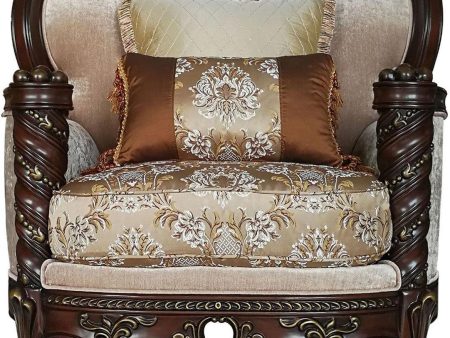 Acme Furniture Devayne Chair with 2 Pillows in Dark Walnut 50687 Fashion