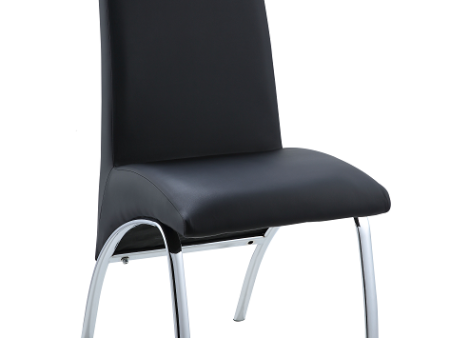 Pervis Black PU & Chrome Side Chair For Cheap