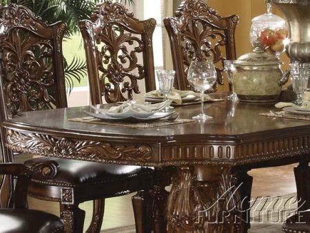 Acme Vendome Double Pedestal Dining Table in Cherry on Sale