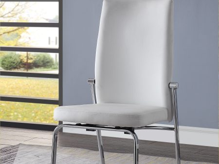 Osias White PU & Chrome Side Chair Online