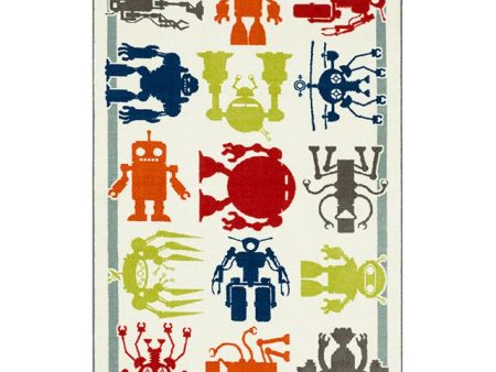 BARON 5  X 8 , Area Rug, Robots, Multi Ivory For Cheap