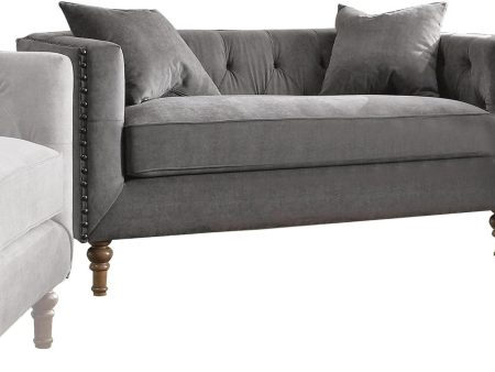 Acme Furniture Sidonia Loveseat in Gray Velvet 53581 For Sale