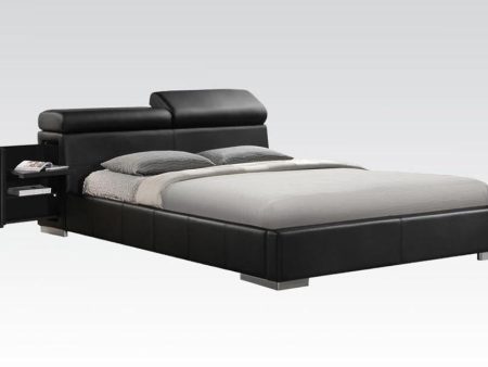 Acme Manjot King Upholstered Bed in Black 20747EK Hot on Sale