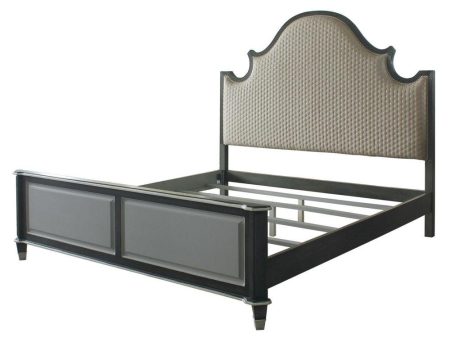 Acme Furniture House Beatrice Queen Upholstered Panel Bed in Light Gray 28810Q For Discount