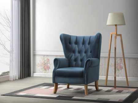 Adonis Azure Blue Velvet Accent Chair Online now