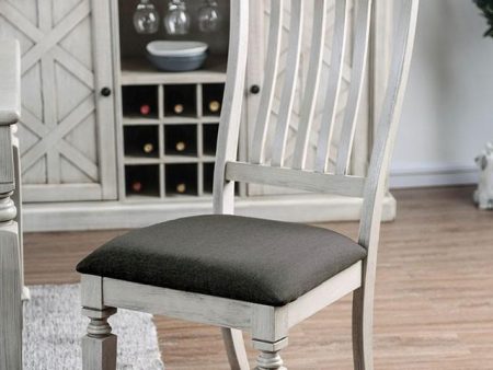 Georgia Antique White Gray Side Chair (2 CTN) Fashion