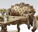 Acme Vendome Loveseat w  3 Pillows in Gold Patina 53001 Online Sale