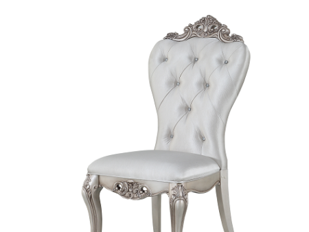 Gorsedd Cream Fabric & Antique White Side Chair Supply