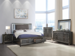 Sawyer PU & Metallic Gray Queen Bed Hot on Sale