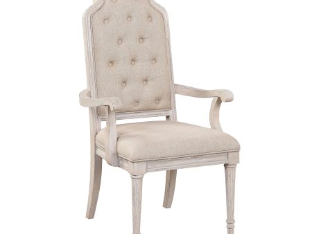 Wynsor Fabric & Antique Champagne Arm Chair Supply