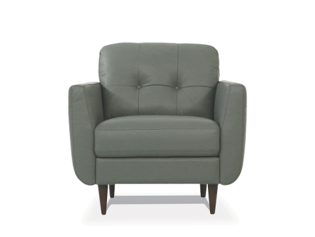 Radwan Pesto Green Leather Chair For Cheap