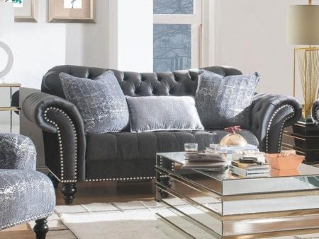 Acme Furniture Gaura Loveseat in Dark Gray Velvet 53091 Hot on Sale