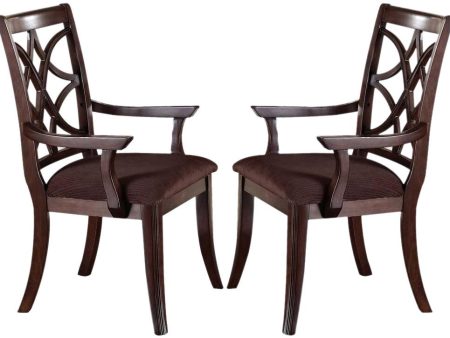 Acme Keenan Dining Arm Chairs (Set of 2) in Dark Walnut 60258 Fashion