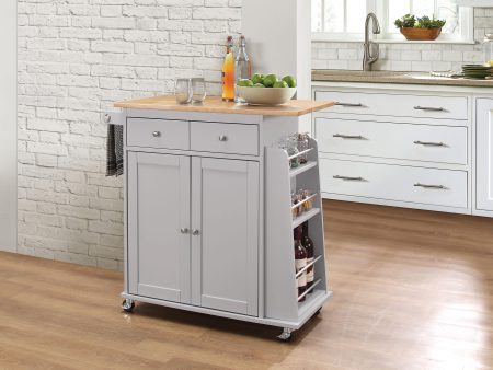 Tullarick Natural & Gray Kitchen Cart Online Hot Sale