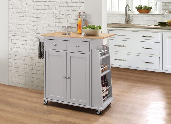 Tullarick Natural & Gray Kitchen Cart Online Hot Sale