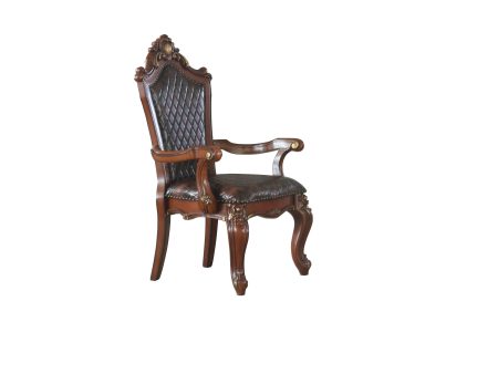 Picardy Cherry Oak & PU Arm Chair Online Hot Sale