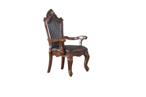 Picardy Cherry Oak & PU Arm Chair Online Hot Sale