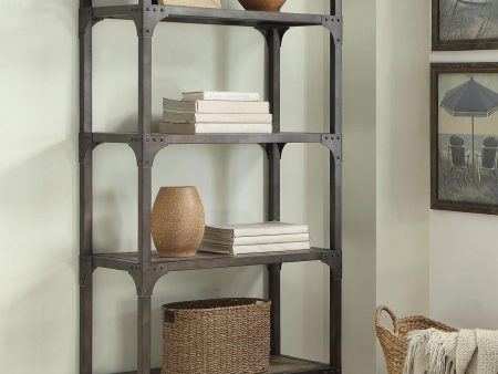 Gorden Weathered Oak & Antique Silver Bookshelf Fashion