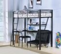 Senon Silver & Black Loft Bed & Desk For Cheap