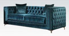 Acme Gillian Loveseat in Dark Teal Velvet 52791 Online now