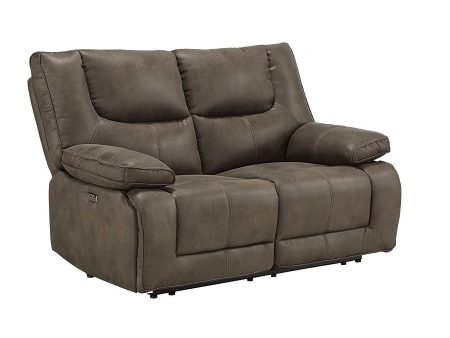 Acme Harumi Power Motion Loveseat in Gray Leather-Aire 54896 Discount