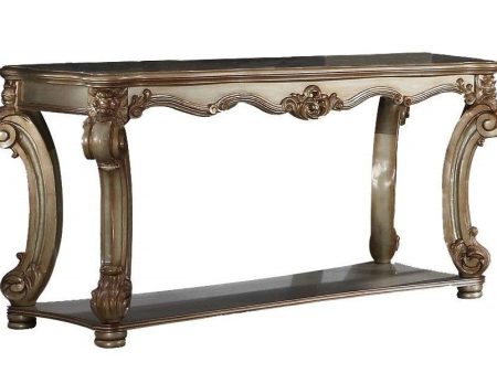 Acme Vendome Sofa Table in Gold Patina 83002 Hot on Sale