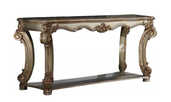 Acme Vendome Sofa Table in Gold Patina 83002 Hot on Sale