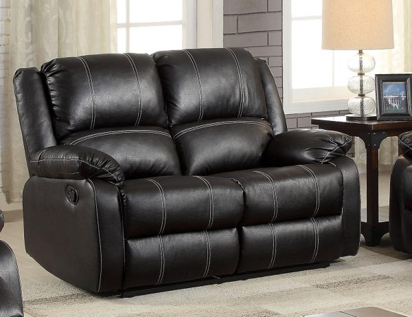 Acme Furniture Zuriel Motion Loveseat in Black 52286 Fashion