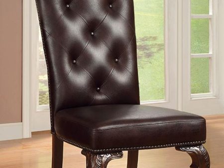 Bellagio Brown Cherry Pattern Leatherette Side Chair (2 CTN) Cheap