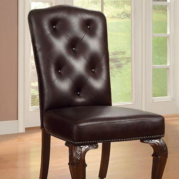 Bellagio Brown Cherry Pattern Leatherette Side Chair (2 CTN) Cheap